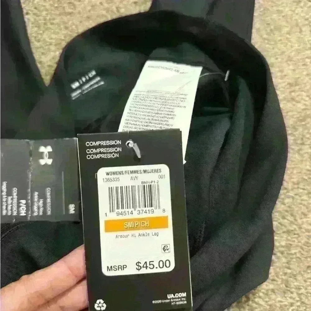 NWT Under Armour Women's No-Slip Waistband Compression High Rise Ankle Leggings - Picture 6 of 8